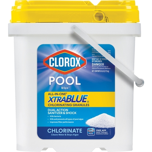 CLOROX 24206CLX-XCP4 POOL & Spa All-in-One XtraBlue Chlorinating Granules, 6 lb, Solid, Slight Chlorine, White - pack of 4