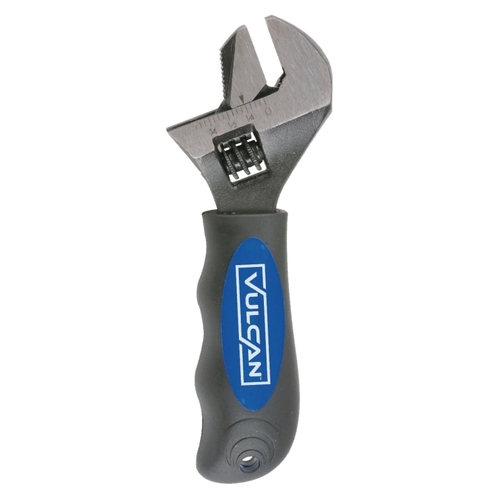 Adjustable 2N1 Stubby Wrench, 6-1/4 in OAL, Steel, Blackening, Ergonomic Handle