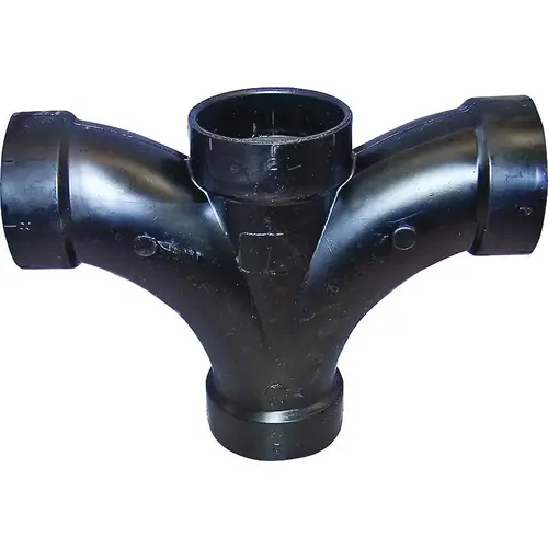 Double Fixture Pipe Tee, 2 in, Hub, ABS, Black