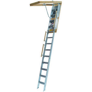 Promotie een kopje een experiment doen Louisville AL258P Everest Series Attic Ladder, 10 to 12 ft H Ceiling, 25-1/2  x 63 in Ceiling Opening, 13-Step, 350 lb
