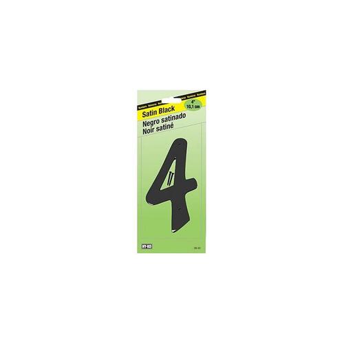 House Number, Character: 4, 4 in H Character, Black Character, Zinc - pack of 50