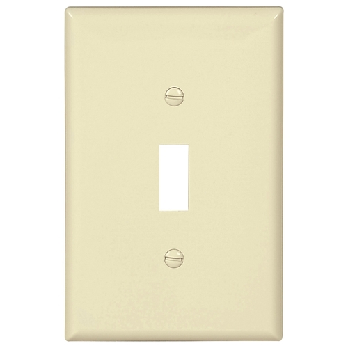 Wallplate, 4-7/8 in L, 3-1/8 in W, 1 -Gang, Polycarbonate, Light Almond, High-Gloss