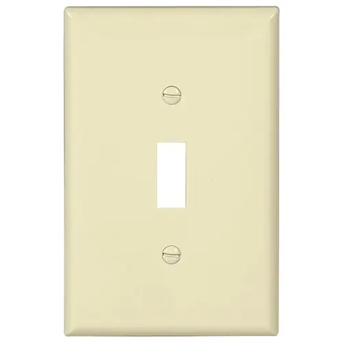 Wallplate, 4-7/8 in L, 3-1/8 in W, 1 -Gang, Polycarbonate, Light Almond, High-Gloss - pack of 25