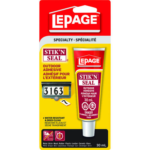 LePage 1716911 Stik'N Seal Outdoor Adhesive, Liquid, Sweet, 30 mL Tube