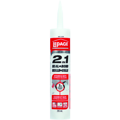 LePage 1380424 SEAL & BOND Kitchen and Bath Sealant, White, 40 to 120 deg F, 295 mL Cartridge