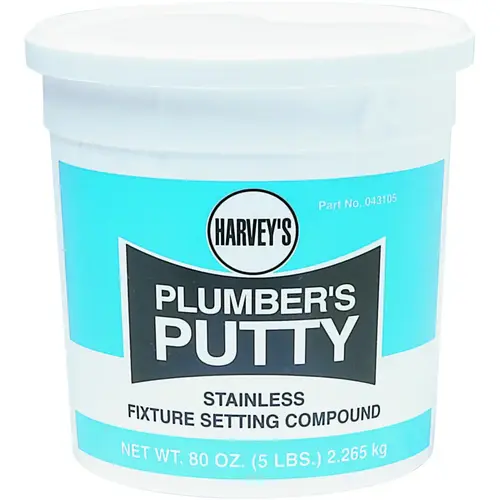 Plumbers Putty, Solid, Off-White, 5 lb Cup