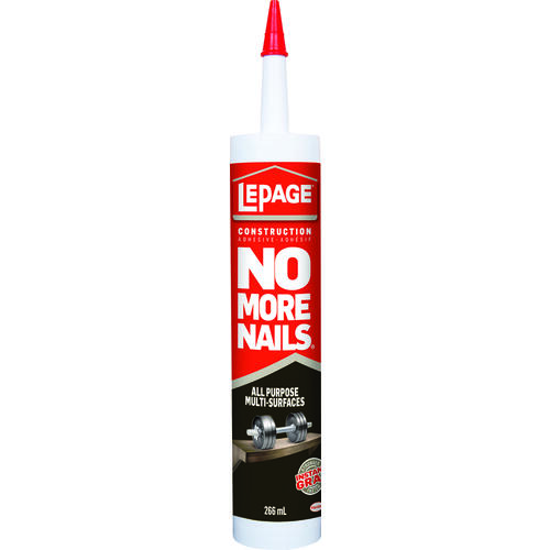 LePage 2048233 No More Nails All Purpose Adhesive, White, 266 mL Cartridge