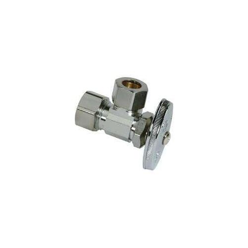 BrassCraft OCR39X C1 Stop Valve, 1/2 x 1/2 in Connection, Compression, 125 psi Pressure, Brass Body