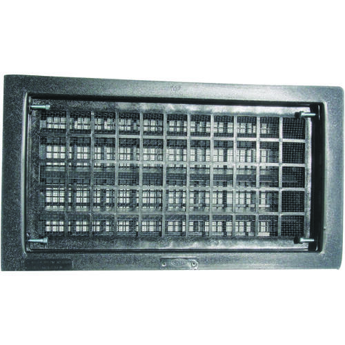 Foundation Vent, 62 sq-in Net Free Ventilating Area, Mesh Grill, Thermoplastic, Black Oxide