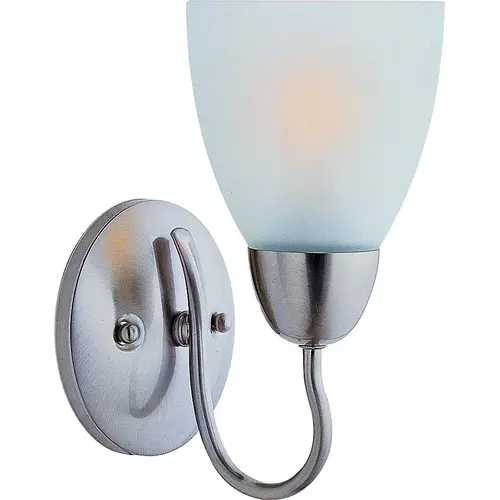 Single Light Vanity Fixture, 120 V, 60 W, A19 or CFL Lamp, Steel Fixture, Brushed Nickel Fixture