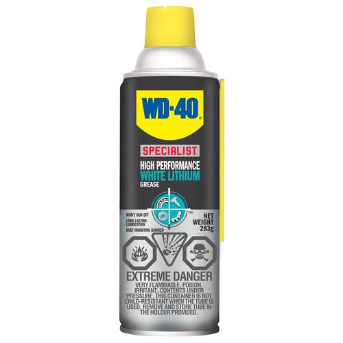 WD-40 01180 Specialist Lithium Grease, 283 g Aerosol Can, White