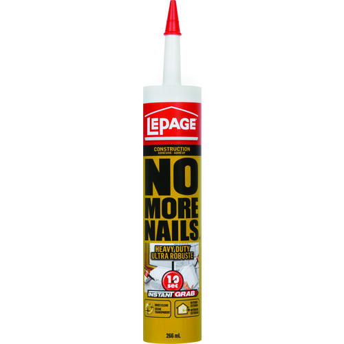 LePage 2048231 No More Nails All Purpose Adhesive, White, 266 mL Cartridge