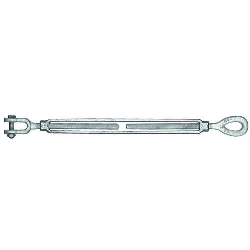 Baron 18-5/8X6 Turnbuckle, 3500 lb Working Load, 5/8 in Thread, Jaw, Eye, 6 in L Take-Up, Galvanized Steel