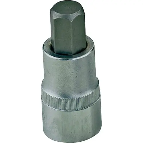 Hex Bit Socket, Chrome, 10 mm, 3/8 in Drive, 1-7/8 in OAL Silver