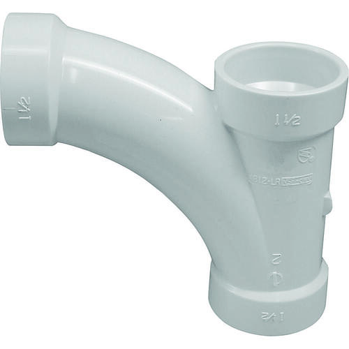 Combination Tee Pipe Wye, 2 in, Hub, PVC, White, SCH 40 Schedule