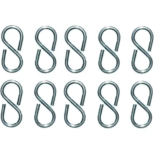 ProSource LR-377-PS-XCP20 S-Hook, 25 lb Working Load, 2.3 in Dia Wire, Steel, Zinc - pack of 20