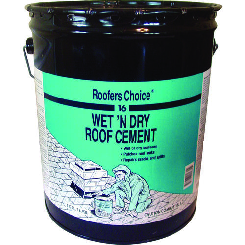 Roofers Choice 16 Roof Cement, Black, Liquid, Paste, 4.75 gal Pail