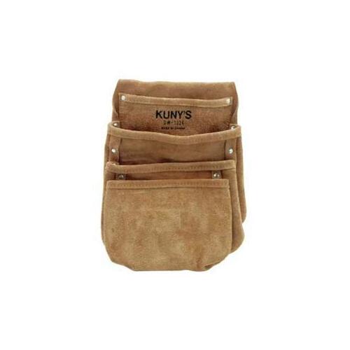 Kuny's DW1024 Tool Works Series Drywall Pouch, 4-Pocket, Leather, Beige