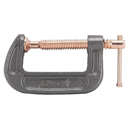 C-Clamp, 2 in Max Opening Size, 0.8 in D Throat, Steel Body, Gray Body