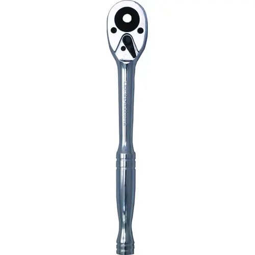 Quick Release Ratchet Handle, 7-5/8 in OAL, Chrome Silver