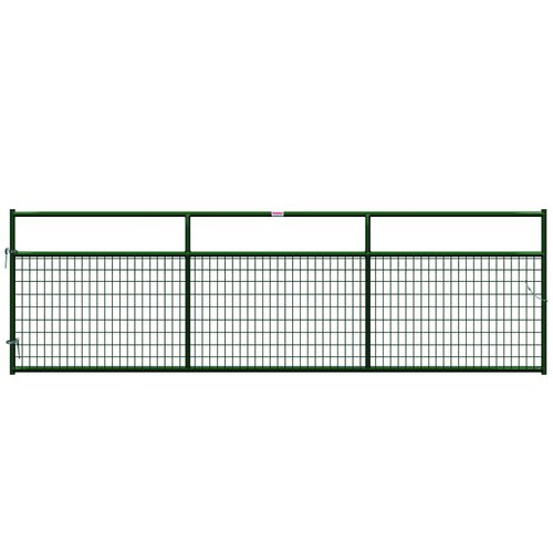 Wire-Filled Gate, 168 in W Gate, 50 in H Gate, 6 ga Mesh Wire, 2 x 4 in Mesh, Green