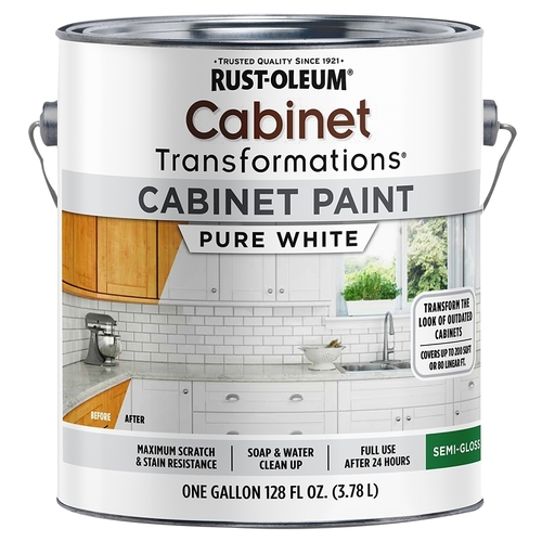 Cabinet Paint, Semi-Gloss, Pure White, 1 gal