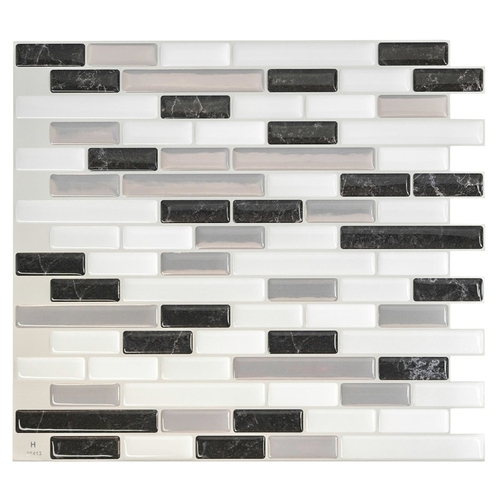 Mosaik Series Wall Tile, 9.1 in L Tile, 10.2 in W Tile, Straight Edge, Muretto Alaska Pattern - pack of 4