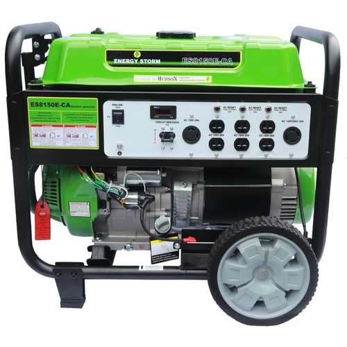 Energy Storm 8150E-CA Portable Generator, 30 A, 120/240 V, 7500 W Output, Gasoline, 8.5 gal Tank