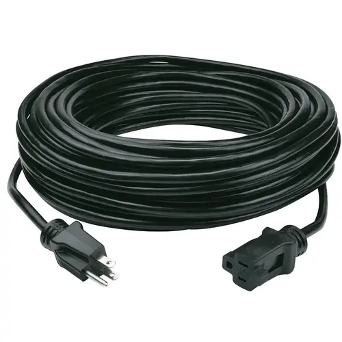 Extension Cord, 100 ft L, Black