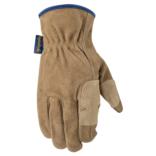 HydraHyde 1019M Wells Lamont Fencer Gloves, Men's, M, Keystone, Reinforced Thumb, Cowhide Suede Leather, Brown/Tan Pair