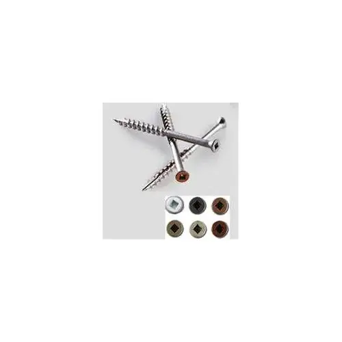 Deck Screw, #7 Thread, 2-1/4 in L, Coarse Thread, Trim Head, 6-Lobe Drive, Steel, 5 lb White - pack of 350