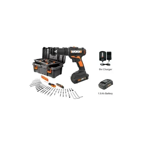 Worx WX101L.3 Combination Drill Tool Box, Battery Included