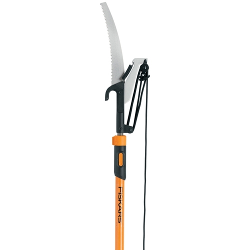 Fiskars 393951-1005/1 393951-1001 Pole Saw and Pruner, 1 in Dia Cutting Capacity, Steel Blade, 7 to 12 ft L Extension