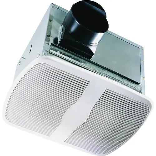 Exhaust Fan, 9-3/8 in L, 10-7/8 in W, 0.3 A, 120 V, 80 cfm Air, Metal