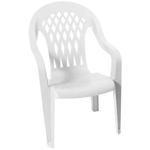Gracious Living 11213-32 High-Back Chair, Resin, White