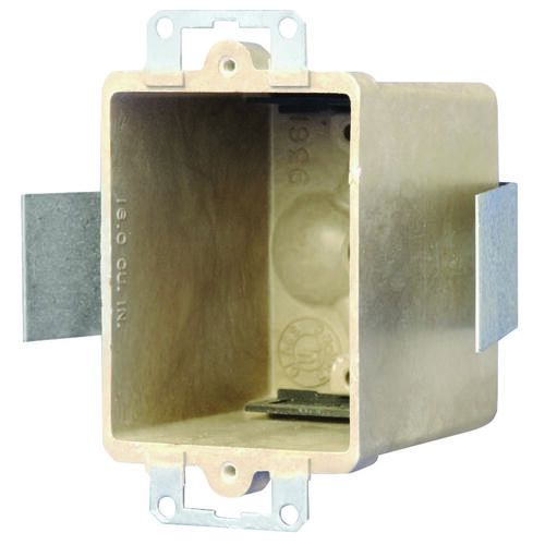 fiberglassBOX 9361-ESK Switch/Outlet Box, 1 -Gang, 2 -Outlet, 4 -Knockout, Fiberglass/Polyester, Off-White