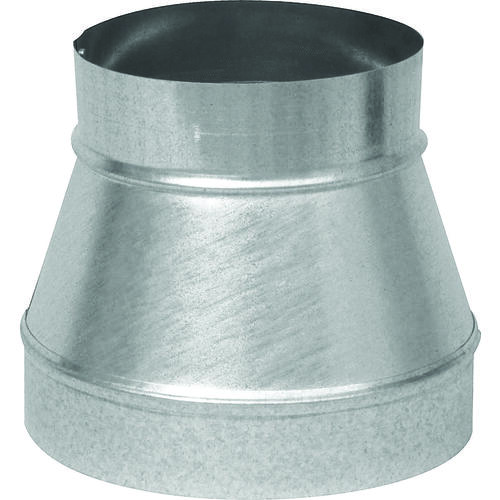 Stove Pipe Reducer, 6 x 5 in, 26 ga Thick Wall, Black, Galvanized