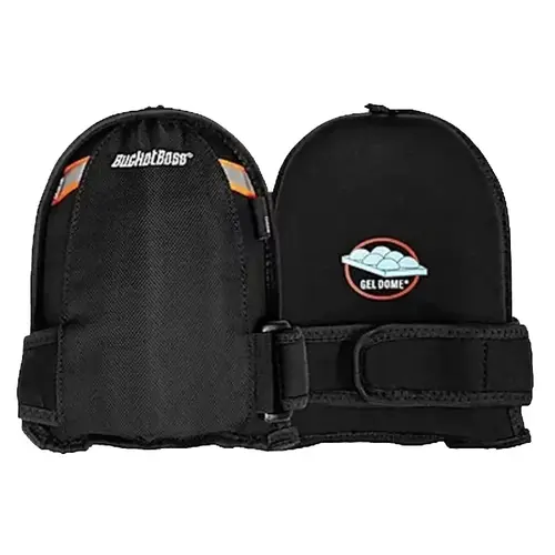 Bucket Boss GX5 GelDome Series MegaSoft Knee Pad, 1680 Poly Fabric Cap, Gel Pad, Hook and Loop Closure Black