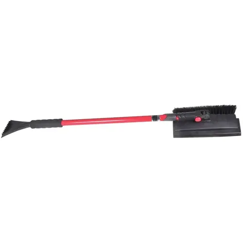 Pivoting Snow Broom, 8-1/2 in W Blade, 54 in OAL, Steel Handle