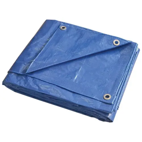 Tarpaulin, 10 ft L, 8 ft W, 5 mil Thick, Polyethylene, Blue