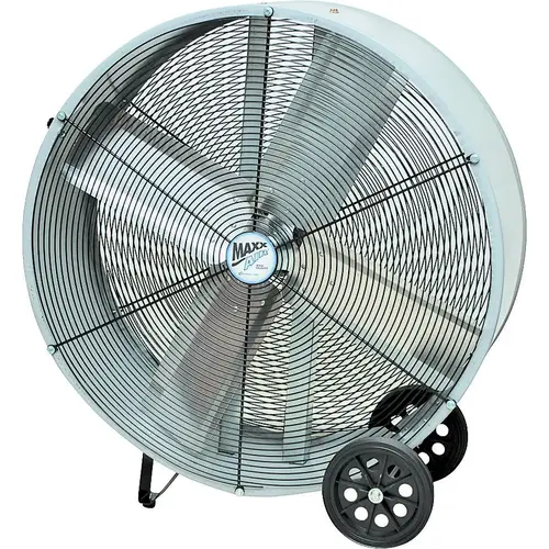 MaxxAir BF36DD Direct Drive Drum Fan, 6.56 A, 120 V, 2-Speed, 460 to 710 rpm Speed, 6300 to 9000 cfm Air, Steel Black/Red