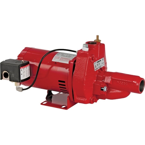 Red Lion 602136/RJC-50 Jet Pump with Injector, 14.4 A, 115/230 V, 0.5 hp, 1-1/4 in Suction, 1 in Discharge Connection