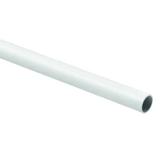 BB8184 Closet Rod, 1-1/4 in Dia, 4 ft L, Steel White