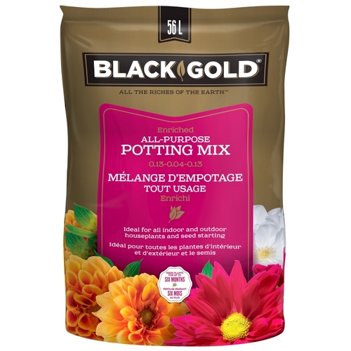Black Gold 1410102.LT056P All-Purpose Potting Mix, 56 L
