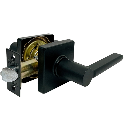 Passage Lock, Lever, Contemporary, Matte Black