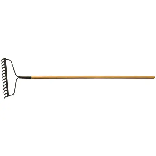 Bow Rake, 14 in W Head, 14 -Tine, Steel Head, 51 in L Handle