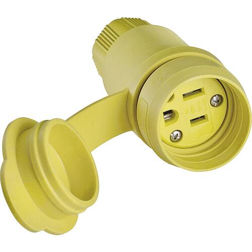 Eaton 15W47-K Electrical Connector, 2 -Pole, 15 A, 125 V, IP66, NEMA: NEMA 5-15, Yellow
