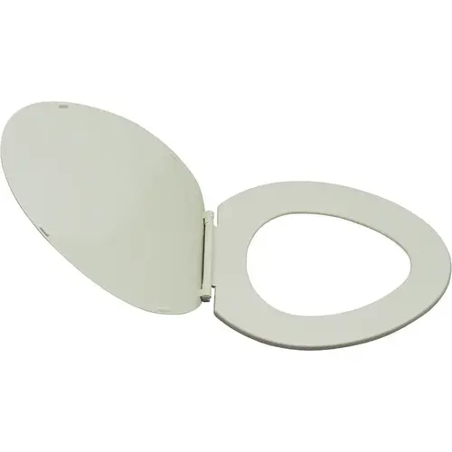 Toilet Seat, Elongated, Plastic, Bone, Plastic Hinge