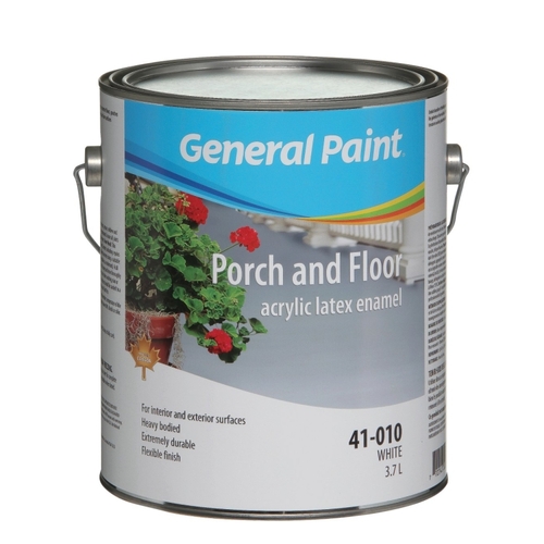 General Paint GE0041010-16 Porch & Floor 41-010-16 Porch and Floor Enamel Paint, Eggshell, White, 1 gal