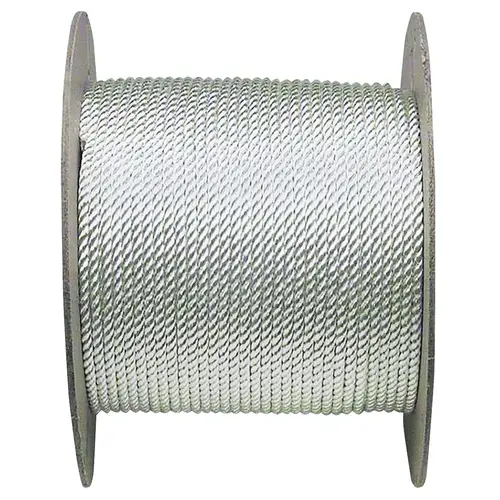 10975 Rope, 1/4 in Dia, 600 ft L, 135 lb Working Load, Nylon, White